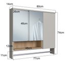 Ver imagem 4 de Armário Espelheira para Banheiro Olívia com 3 Portas, Um Nicho e Toalheiro