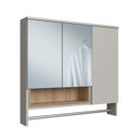 Ver imagem 3 de Armário Espelheira para Banheiro Olívia com 3 Portas, Um Nicho e Toalheiro