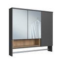 Ver imagem 3 de Armário Espelheira para Banheiro Olívia com 3 Portas, Um Nicho e Toalheiro