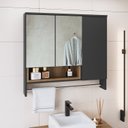 Ver imagem 1 de Armário Espelheira para Banheiro Olívia com 3 Portas, Um Nicho e Toalheiro