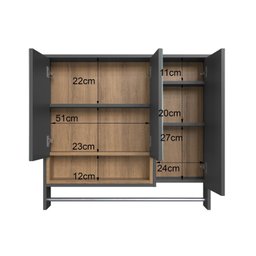 Armário Espelheira para Banheiro Olívia com 3 Portas, Um Nicho e Toalheiro - 6