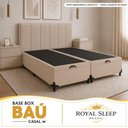Ver imagem 4 de Cama Box com Baú Casal Bipartido Pneumática Suede Bege Royal Sleep