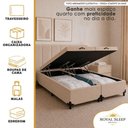 Ver imagem 6 de Cama Box com Baú Casal Bipartido Pneumática Suede Bege Royal Sleep