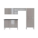 Ver imagem 5 de Armário de Cozinha Modulada Compacta com Balcão Xangai Multimóveis Branco/lacca Fumê