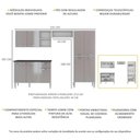 Ver imagem 2 de Armário de Cozinha Modulada Compacta com Balcão Xangai Multimóveis Branco/lacca Fumê