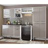 Cozinha Compacta com Armário e Balcão Xangai Multimóveis VM2840 Branca/Lacca Fumê - 6