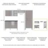 Cozinha Compacta com Armário e Balcão Xangai Multimóveis VM2840 Branca/Lacca Fumê - 2