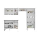 Ver imagem 4 de Armário de Cozinha Modulada Compacta com Balcão Xangai Multimóveis Branco/lacca Fumê