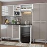 Cozinha Compacta com Armário e Balcão Xangai Multimóveis VM2840 Branca/Lacca Fumê - 1