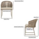 Ver imagem 2 de 1 Cadeira Noronha Aluminio Micro Pintura Champanhe, Tr. Telinha Corda Nautica Rami, Estofado - Bege