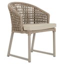 Ver imagem 1 de 1 Cadeira Noronha Aluminio Micro Pintura Champanhe, Tr. Telinha Corda Nautica Rami, Estofado - Bege