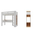 Ver imagem 2 de Conjunto Quarto Juvenil com Beliche e Sapateira Addis Yescasa Branco/Nogal