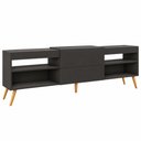 Ver imagem 3 de Rack para TV até 55 Polegadas Taylor 1 Porta 2 Prateleiras Preto Fosco - Panorama Móveis