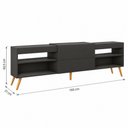 Ver imagem 4 de Rack para TV até 55 Polegadas Taylor 1 Porta 2 Prateleiras Preto Fosco - Panorama Móveis