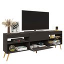 Ver imagem 5 de Rack para TV até 55 Polegadas Taylor 1 Porta 2 Prateleiras Preto Fosco - Panorama Móveis