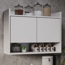 Ver imagem 2 de Armário Aéreo Cozinha Multiuso Cecília 70cm 02 Portas Branco - Desk Design