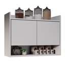 Ver imagem 1 de Armário Aéreo Cozinha Multiuso Cecília 70cm 02 Portas Branco - Desk Design
