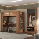 Ver imagem 1 de Conjunto Quarto Juvenil Completo com Beliche e Sapateira Addis Yescasa Marrom/Nogal/Grafite