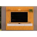 Ver imagem 1 de Estante P/ Sala até 85 Pol Pratic Ripado C/ 3 Gavetas 250x240cm Cedro/bali - Dj Móveis