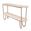 Ver imagem 1 de Aparador Requinte Pés de Aço Tubular 160 cm Off White/Cobre