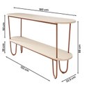 Ver imagem 4 de Aparador Requinte Pés de Aço Tubular 160 cm Off White/Cobre