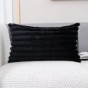 Ver imagem 1 de Kit C/ 2 Capas P/ Almofadas em Pelucia Wave Soft 2 Lados - 30x60 Cm - Preta