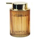 Ver imagem 1 de Porta Sabonete Líquido Vidro Âmbar e Dourado Luxo 260ml