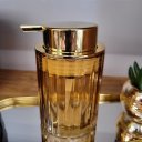 Ver imagem 2 de Porta Sabonete Líquido Vidro Âmbar e Dourado Luxo 260ml