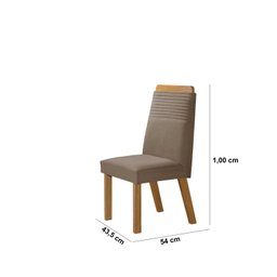 Conjunto de Jantar Mesa Áustria 120cmx80cm Tampo Mdf/vidro com 4 Cadeiras Catar Yescasa - 4