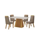 Ver imagem 2 de Conjunto de Jantar Mesa Áustria 120cmx80cm Tampo Mdf/vidro com 4 Cadeiras Catar Yescasa