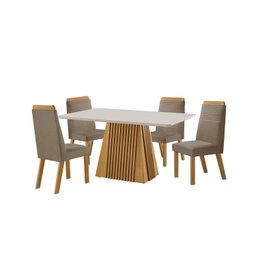Conjunto de Jantar Mesa Áustria 120cmx80cm Tampo Mdf/vidro com 4 Cadeiras Catar Yescasa - 2