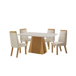 Conjunto de Jantar Mesa Áustria 120cmx80cm Tampo Mdf/vidro com 4 Cadeiras Catar Yescasa - 2