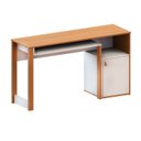 Ver imagem 3 de Escrivaninha Mesa Escritório Versa Home 1 Porta 140cm Branco e Freijó