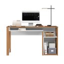 Ver imagem 7 de Escrivaninha Mesa Escritório Versa Home 1 Porta 140cm Branco E Freijó