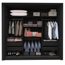 Ver imagem 2 de Guarda-Roupa Casal 3 Portas 1 Porta Espelhada Milão 100% MDF Yescasa Preto