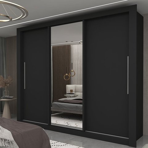 Guarda-roupa Casal 3 Portas 1 Porta Espelhada Milão Yescasa 100% MDF