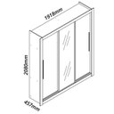 Ver imagem 4 de Guarda-Roupa Casal 3 Portas 1 Porta Espelhada Milão 100% MDF Yescasa Preto