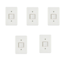 Kit 5 Interruptor Tecla Bipolar Paralelo 10a C/placa - Blux - 1