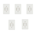 Ver imagem 1 de Kit 5 Interruptor Tecla Bipolar Paralelo 10a C/placa - Blux