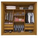 Ver imagem 2 de Guarda-Roupa Casal 3 Portas 1 Porta Espelhada Milão 100% MDF Yescasa Marrom/Marrome/Off White