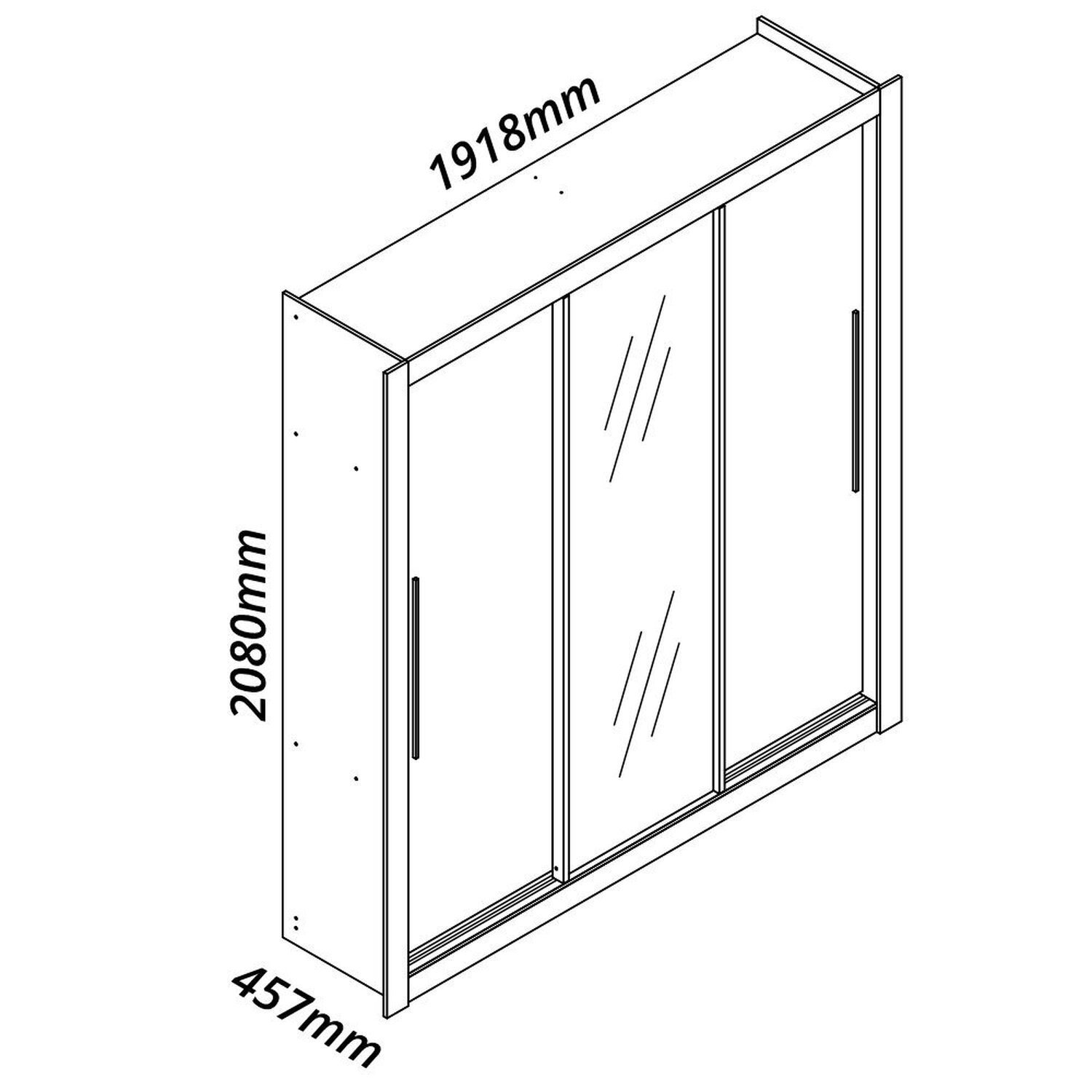 Guarda-roupa Casal 3 Portas 1 Porta Espelhada Milão Yescasa - 4