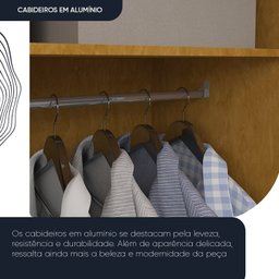 Guarda-roupa Casal 3 Portas 1 Porta Espelhada Milão Yescasa 100% MDF - 6