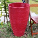 Ver imagem 3 de Kit 2 Vaso Planta 65x40 + 80x50 Oval Moderno Polietileno BGPLASTICOS V1365M2 VINHO BORDO 021