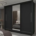 Ver imagem 1 de Guarda-roupa Casal 3 Portas 1 Porta Espelhada com Pés Milão Yescasa 100% MDF