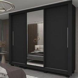 Guarda-roupa Casal 3 Portas 1 Porta Espelhada com Pés Milão Yescasa 100% MDF - 1