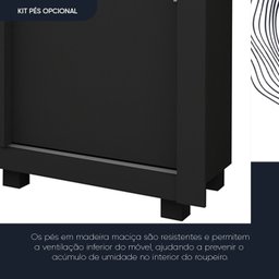 Guarda-roupa Casal 3 Portas 1 Porta Espelhada com Pés Milão Yescasa 100% MDF - 9