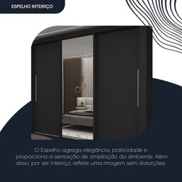Guarda-roupa Casal 3 Portas 1 Porta Espelhada com Pés Milão Yescasa 100% MDF - 8