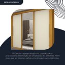 Ver mais imagens de Guarda-Roupa Casal 3 Portas 1 Porta Espelhada com Pés Milão 100% MDF Yescasa Marrom/Marrome/Off White
