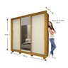 Guarda-roupa Casal 3 Portas 1 Porta Espelhada com Pés Milão Yescasa 100% MDF - 5
