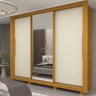 Guarda-roupa Casal 3 Portas 1 Porta Espelhada com Pés Milão Yescasa 100% MDF - 1